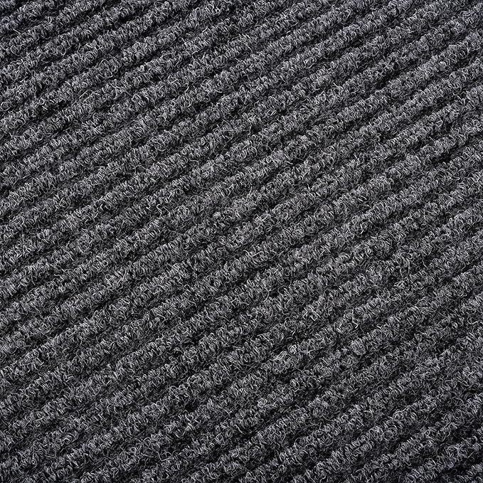fani Heavy Duty Large Outdoor Indoor Entrance Black Doormat Waterproof Low Profile Entrance Rug Front Door Mat Patio Anti-Skid Rubber Back, 48x120 inch (Gray)