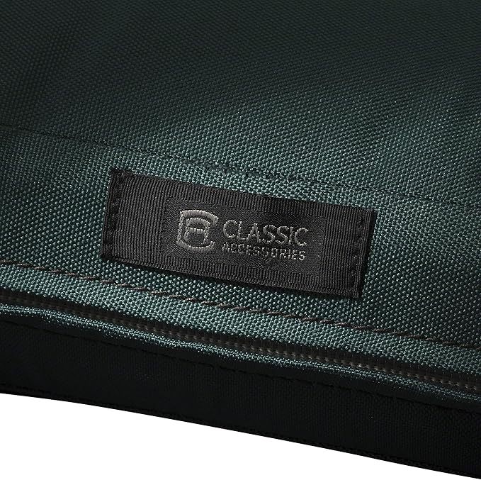 Classic Accessories 62-008-MGREEN-EC Ravenna Seat Cushion, 19x19x3 Inch (Pack of 1), Mallard Green, Chair Seat Cushion