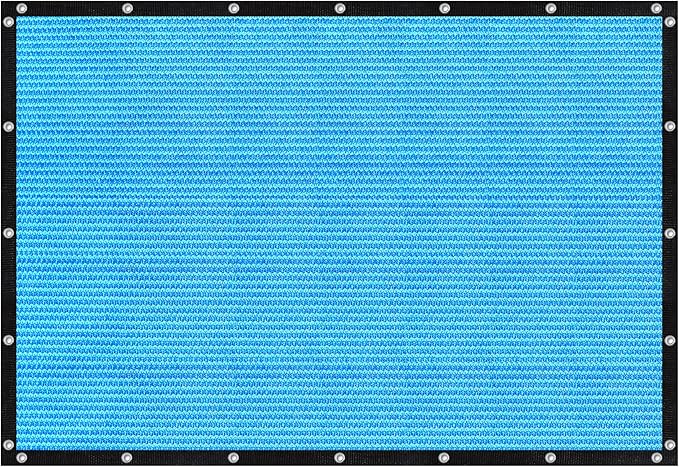 VICLLAX Shade Fabric Sun Shade Cloth with Every 2 FT Grommets for Patio Garden Pergola Cover Canopy 17x17 FT, Mixed Turquoise