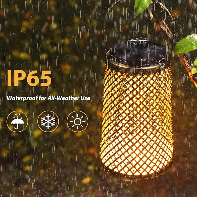 2 Pack Solar Lanterns Outdoor Waterproof, Gifts for Women Mom Grandma，Solar Lanterns with 2 Lighting Colors and Diamond-Pattern, Outdoor Solar Lantern for Landscape Patio Pathway Porch Lawn Yard