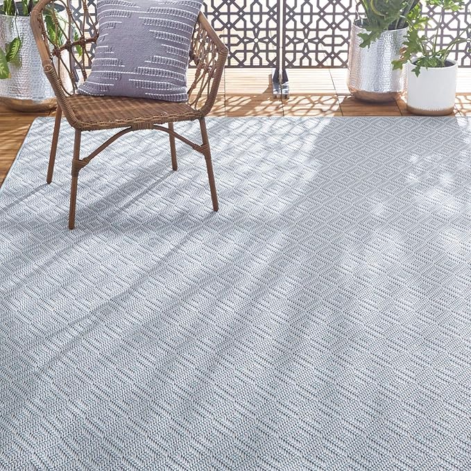 Home Dynamix Tripoli Lydia Indoor/Outdoor Area Rug 7'10"x10'2", Modern Blue