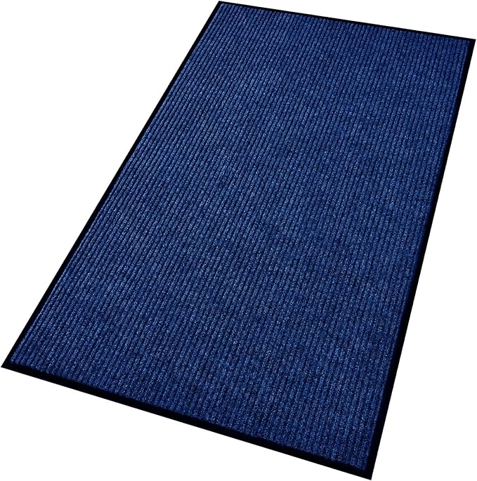 Profile Rubber Door Mat, 72x48inch, Heavy Duty, Entrance Doormat, Indoor and Outdoor, Waterproof, Easy Clean Shoe Scraper, Home Rug Welcome Mats for Entryway, Patio, Porch(Blue)