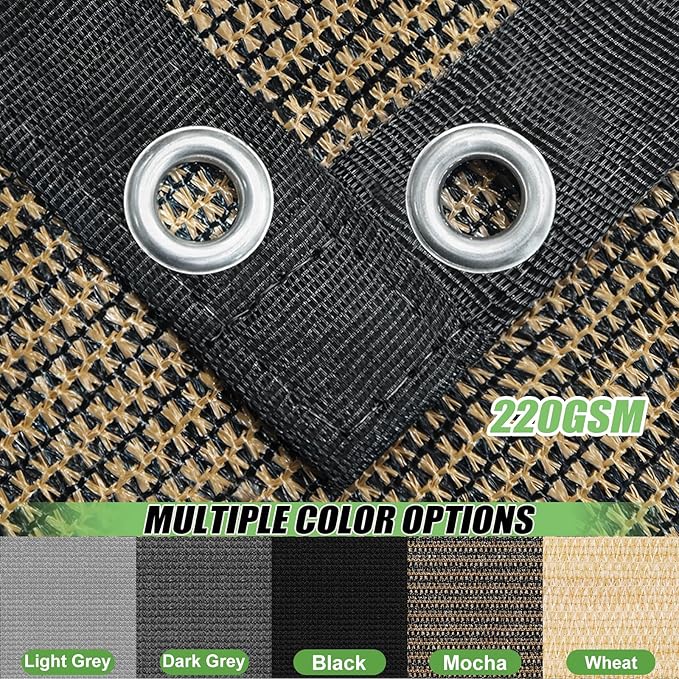 Outdoor 90% Sun Shade Cloth with Grommets, 14 X 21 FT Pergola Shade Cover for Garden Patio Carport Kennel Swimming Pool, Mocha (We Make Custom Size)