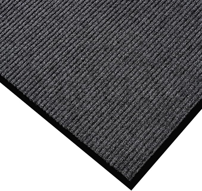 fani Heavy Duty Large Outdoor Indoor Entrance Black Doormat Waterproof Low Profile Entrance Rug Front Door Mat Patio Anti-Skid Rubber Back, 48x120 inch (Gray)