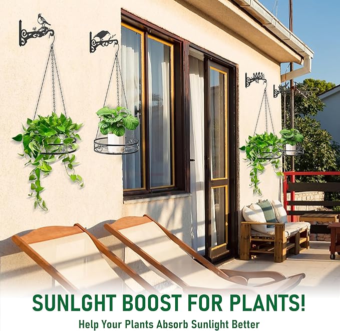 2-Pack Hanging Planters for Indoor Plants - Heavy Duty Metal Plant Hanger Indoor with 3 Chains and Hooks – Aesthetic Hanging Plant Holder for an Instant Indoor and Outdoor Decor