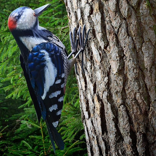 Shefio Woodpecker Gifts - Metal Woodpecker Yard Art - Handmade Outdoor Decor - Backyard & Garden Gifts