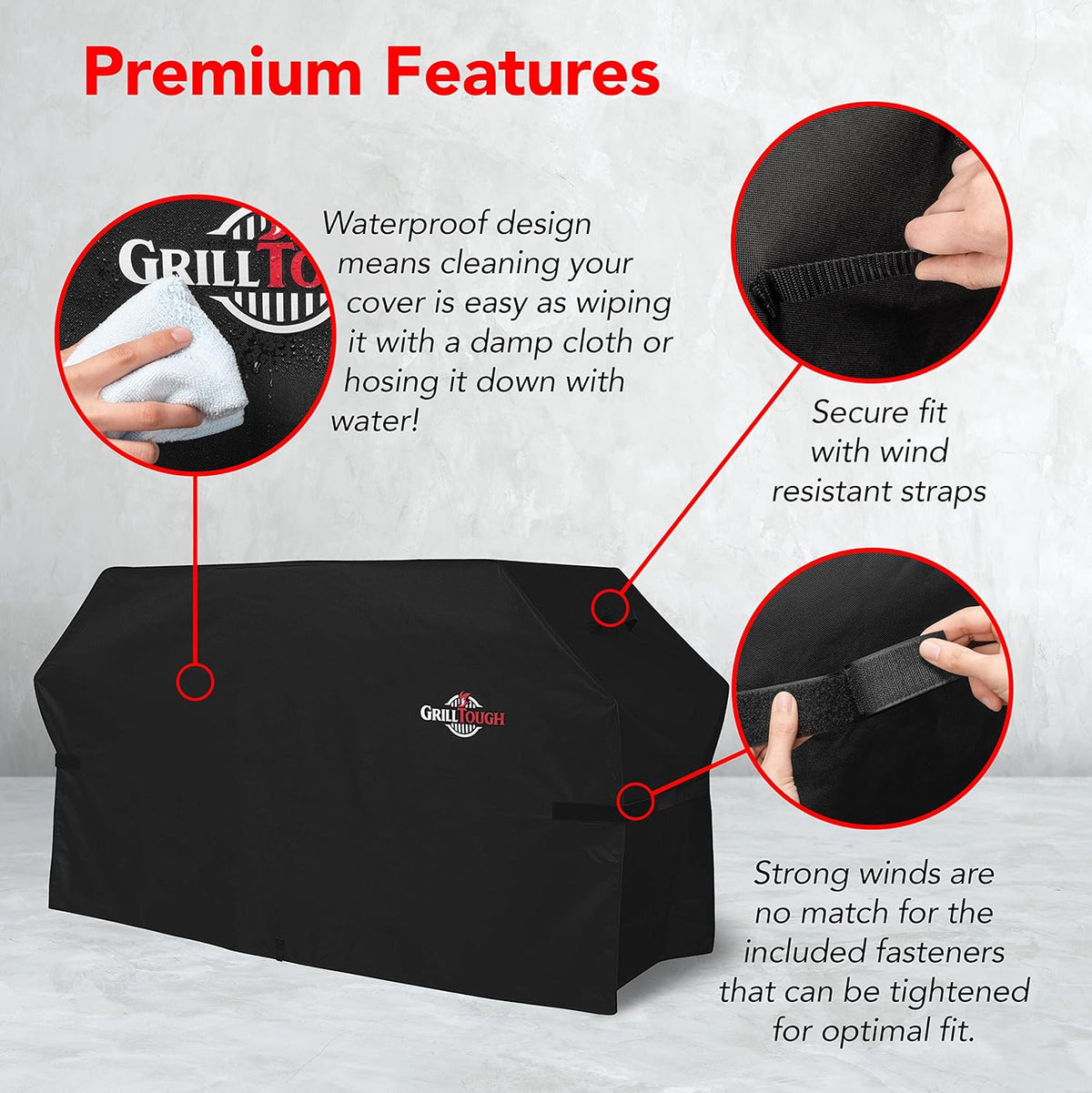 Heavy Duty Griddle Cover for Outdoor Griddle, Fits 36 Inch Griddle – Waterproof, Weather Resistant, UV & Fade Resistant with Adjustable Straps – Flat Grill Cover, Black