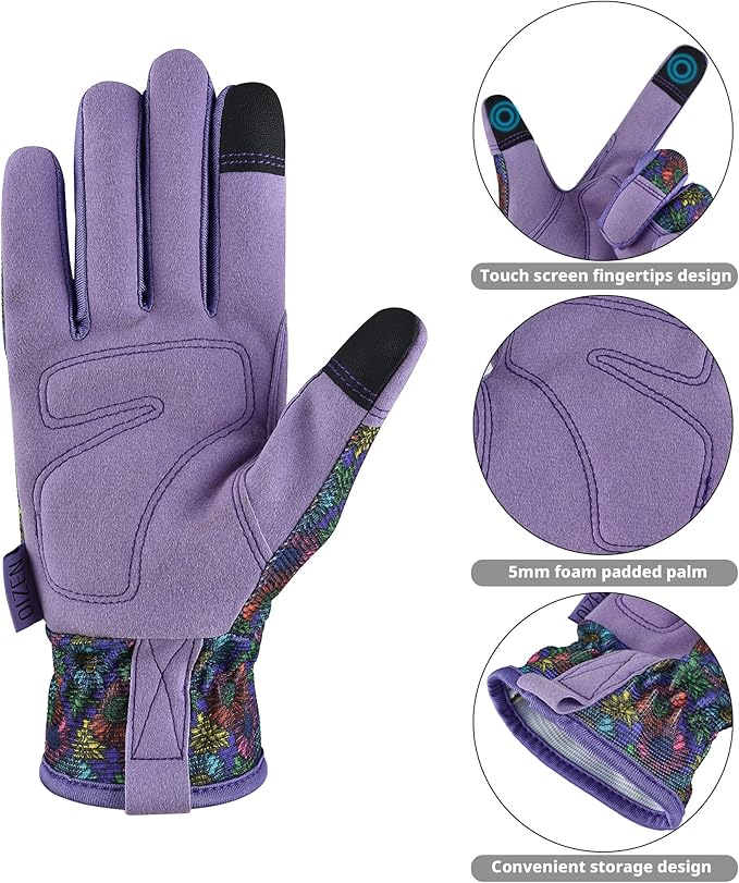 Gardening Gloves for Women and Men,Garden Gloves with Touch Screen, Thorn Proof Puncture Resistant Working Gloves, Gardening Gifts for Women, Size Small