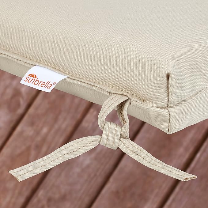 Sorra Home Sunbrella Bristol Square Chair Cushion (Set of 2) - Fade & Water Resistant, Outdoor & Indoor Patio Seat Cushion with Plush Foam - Canvas Sunflower (19" x 19" x 2.5")