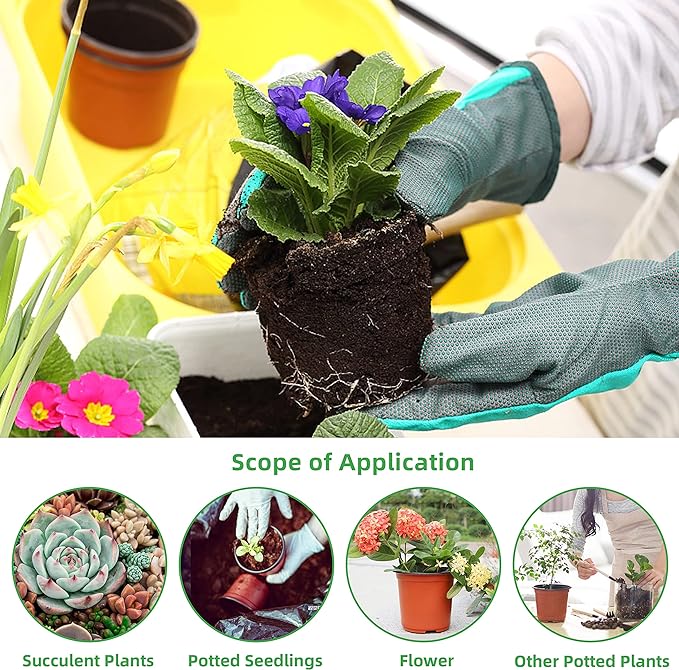 TDHDIKE Plastic Planter Nursery Pots 4" Small (50pcs Pots and 50pcs Labels) Seedlings Flower Pots Container Seed Starting Pots for Plants