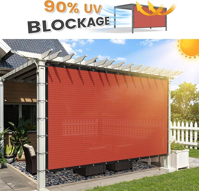 VICLLAX Shade Fabric Sun Shade Cloth with Every 2 FT Grommets for Patio Garden Pergola Cover Canopy 21x24 FT, Rust Red