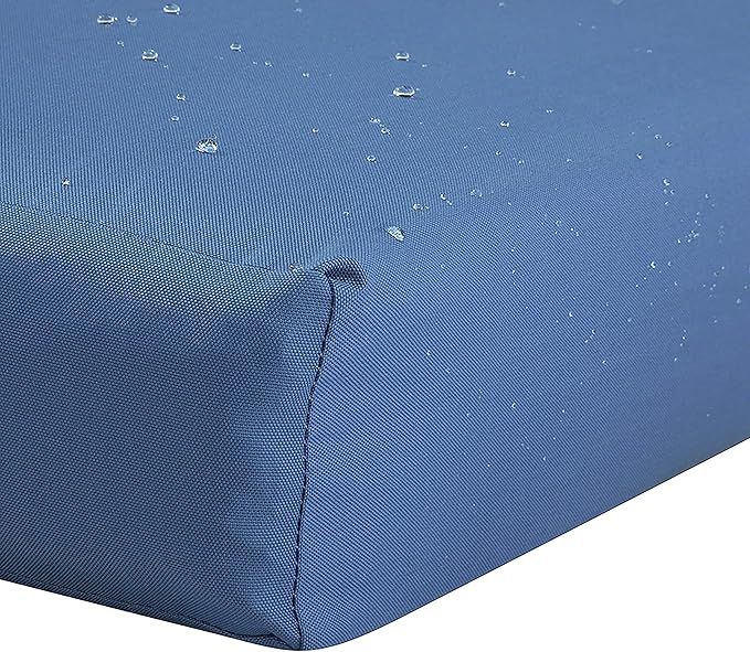 Classic Accessories Ravenna Water-Resistant 21 x 19 x 3 Inch Patio Seat Cushion, Empire Blue, Chair Seat Cushion