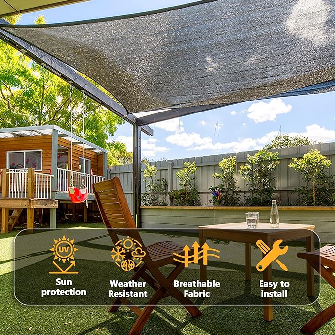 VICLLAX 30% Shade Cloth, 14x22FT Durable Black Mesh Trap with Every 3 FT Grommet, Sun Shade Fabric Netting for for Plants Cover, Greenhouse, Chicken Coop, Barn Kennel, Garden Patio