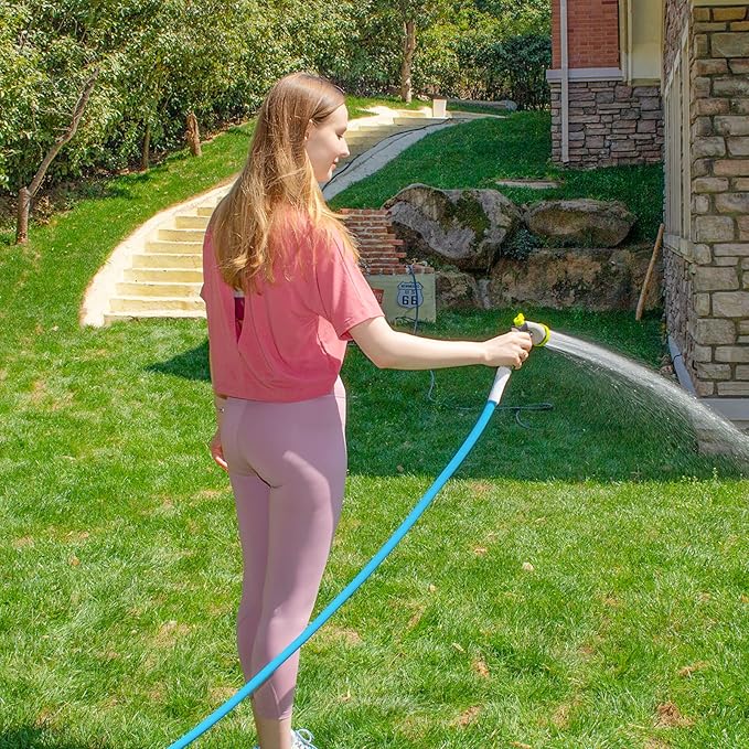 Fevone 3 ft Garden Hose, Hose Reel Leader Hose, Hybrid Polymer, Kink Resistance, Flexible, Durable, Leak Free, Aluminum Fittings, 3/4" GHT, 5/8" ID, 600 Psi, Drinking Water Safe
