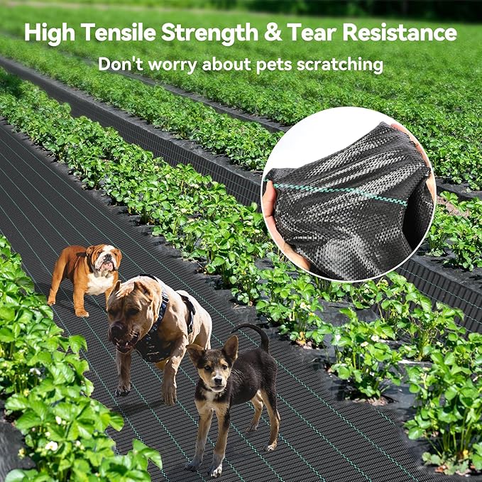 3ftx100ft Weed Barrier Landscape 3.2oz Fabric Heavy Duty, Woven Weed Control Cloth, Woven Geotextile Fabric for Underlayment, Gardening Ground, Commercial Driveway Weed Block Cover Mat