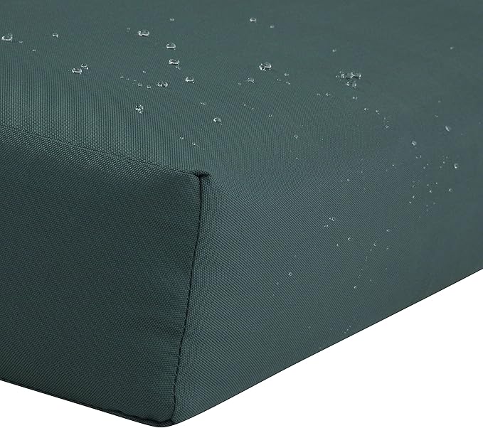 Classic Accessories Ravenna Water-Resistant 21 x 19 x 3 Inch Patio Seat Cushion, Mallard Green, Chair Seat Cushion