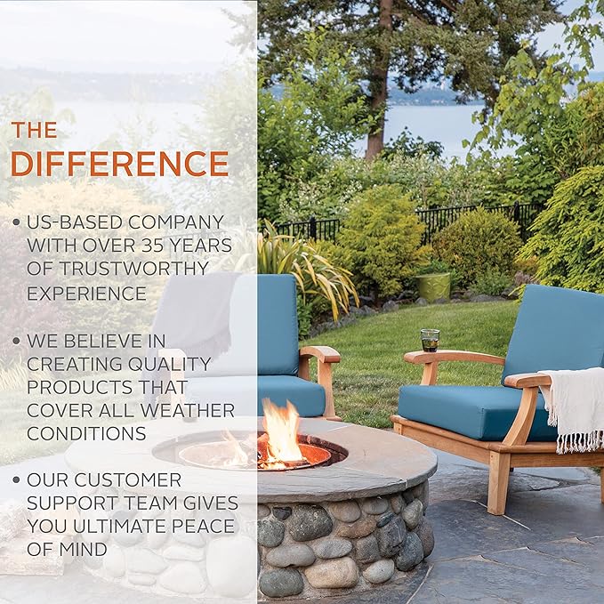 Classic Accessories Ravenna Water-Resistant 22 x 21 x 3 Inch Patio Seat Cushion, Spice, Chair Seat Cushion