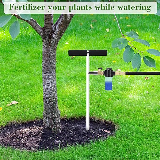 [Upgrade Design] Tree Watering Spike,Caulimo Deep Root Watering Tool Root Waterer Root Irrigator Tree Watering System Root Feed for Plants Trees Bushes Shrubs Made of Stainless Steel with Brass Valve