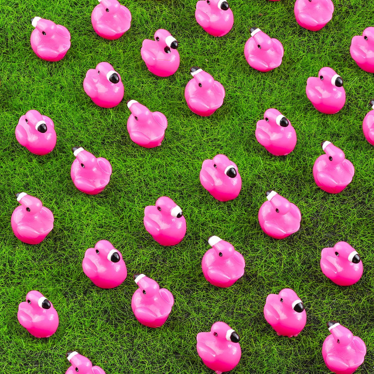 150PCS Mini Resin Animals Cute Rose Pink Tiny Flamingo Ducks, Miniature Figures to Hide, Small Animal Toys Accessories Bulk for Topper Garden Dollhouse Landscape Aquarium Ornaments DIY Crafts & Decor