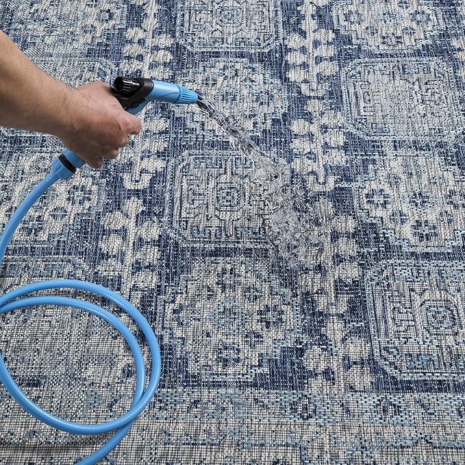 Keen Home Design Terrace Outdoor Area Rug - 9x12 Washable Indoor/Outdoor Rug for Patio, Kitchen, Balcony, Beach, Garden, Deck and Porch, Size: 8'10"x12'