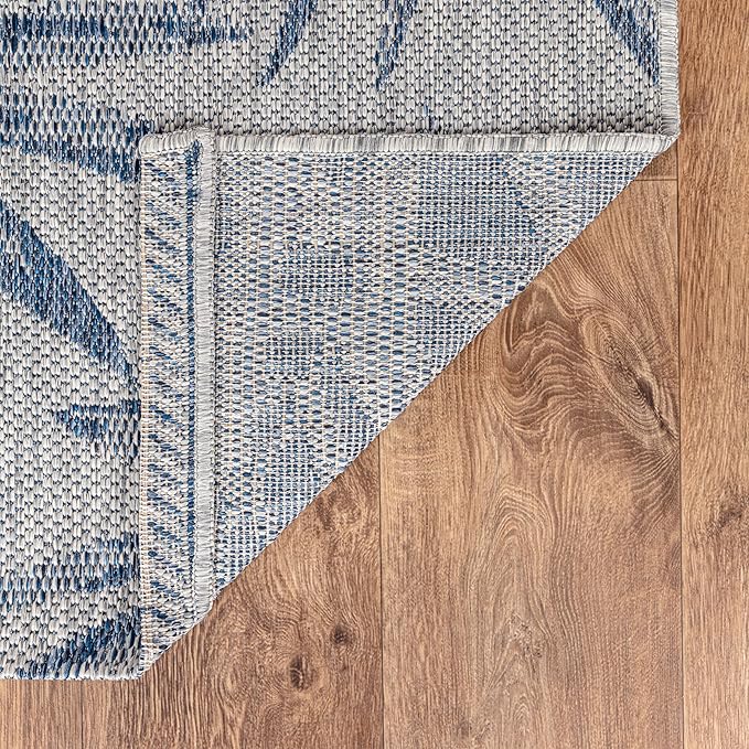 Keen Home Design Terrace Outdoor Round Rug - 5ft Round Washable Indoor/Outdoor Rug for Patio, Kitchen, Balcony, Beach, Garden, Deck and Porch, Size: 5'3" Round