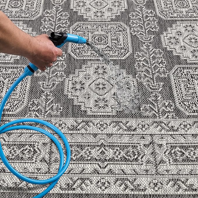 Keen Home Design Terrace Outdoor Area Rug - 6x9 Washable Indoor/Outdoor Rug for Patio, Kitchen, Balcony, Beach, Garden, Deck and Porch, Size: 6'x8'10"