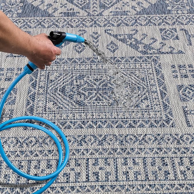 Keen Home Design Terrace Outdoor Area Rug - 4x6 Washable Indoor/Outdoor Rug for Patio, Kitchen, Balcony, Beach, Garden, Deck and Porch, Size: 3'10"x5'7"