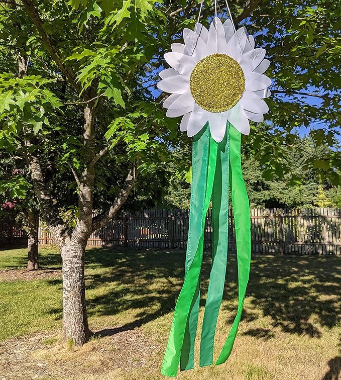 Madrona Brands Daisy Flower Windsock | Durable Outdoor Hanging Decoration | Yard, Garden, Patio, Home and More | 42-Inch