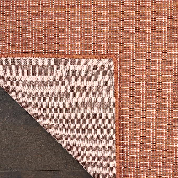 Nourison Positano Indoor/Outdoor Terracotta 2'2" x 8' Area Rug, Easy Cleaning, Non Shedding, Bed Room, Living Room, Dining Room, Backyard, Deck, Patio (2x8)